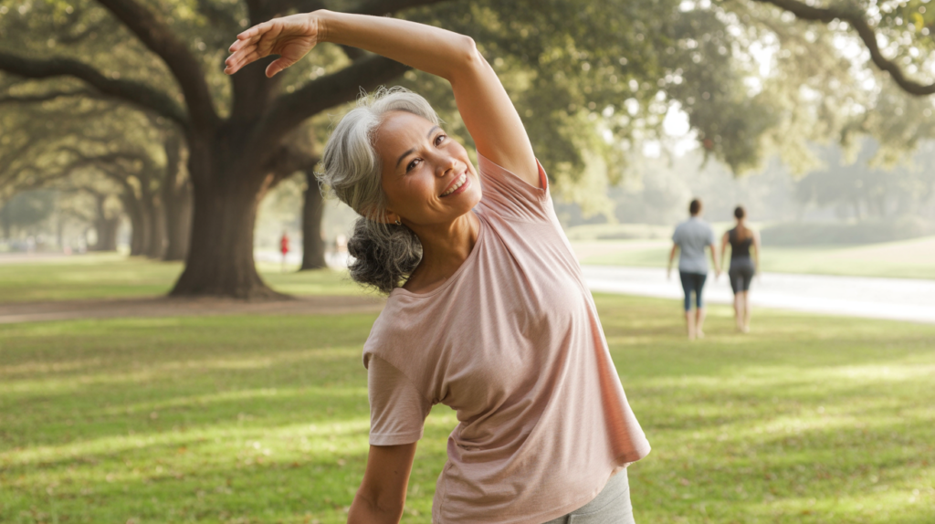 Frau bei Sport im Park